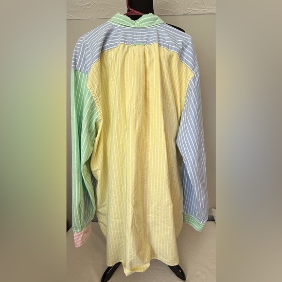 Ralph Lauren Pink, Blue, and Green Striped Shirt - Picture 6 of 8